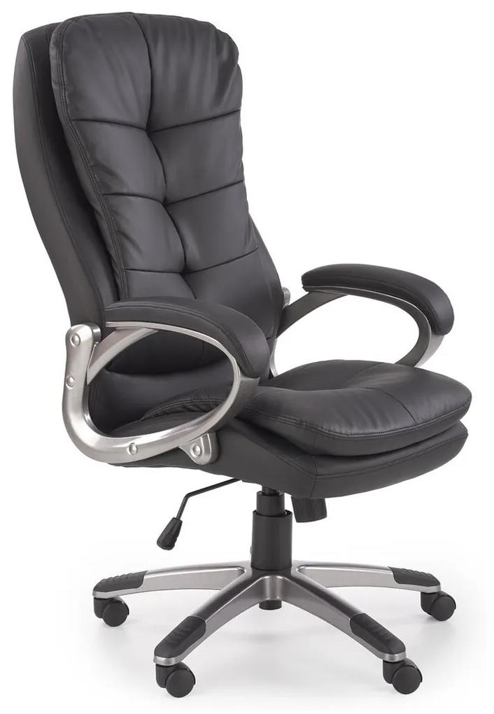 Καρέκλα γραφείου Houston 1002, Μαύρο, 114x66x72cm, Με ρόδες, Με μπράτσα, Μηχανισμός καρέκλας: Κλίση