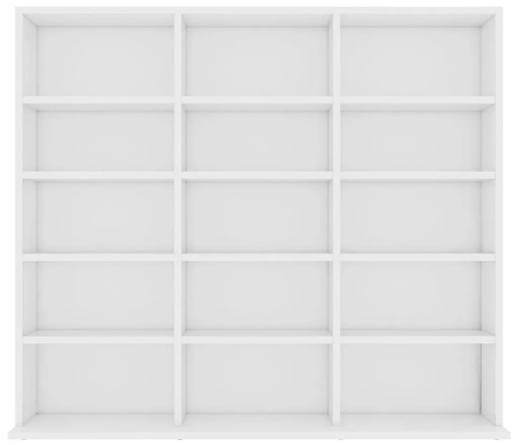 Έπιπλο για CD Λευκό 102 x 23 x 89,5 εκ. από Επεξ. Ξύλο - Λευκό