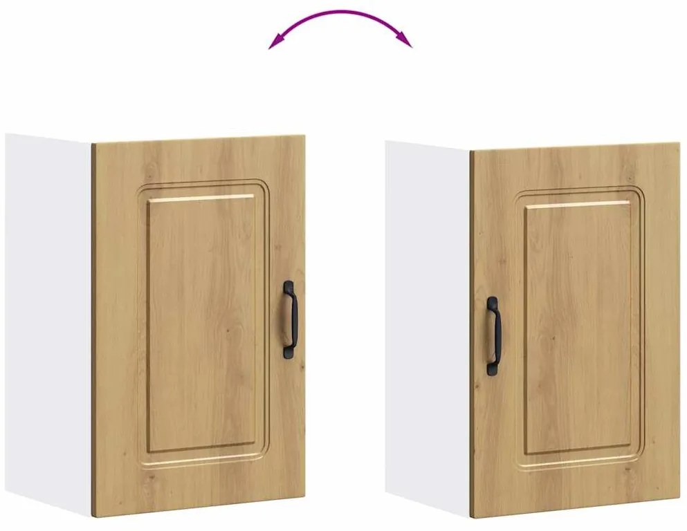 ντουλάπι τοίχου κουζίνας "Kalmar" Artisan Oak Engineered Wood - Καφέ