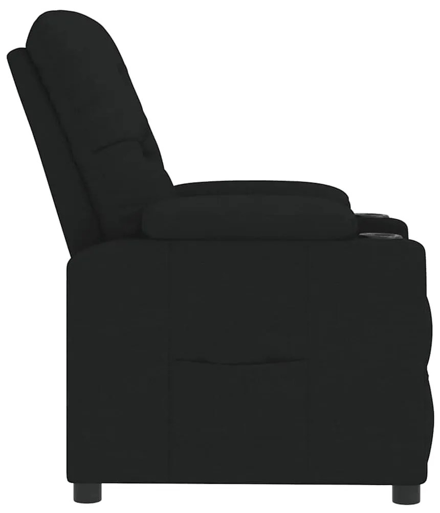 vidaXL Πολυθρόνα Ανακλινόμενη Μαύρη Υφασμάτινη