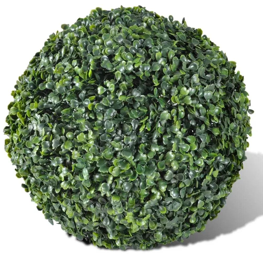 Πυξάρι σε Σχήμα Μπάλας με Τεχνητά Φύλλα 2 τεμ. 27 εκ. - Πράσινο