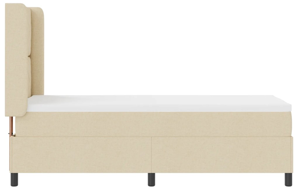vidaXL Κρεβάτι με Στρώμα Κρεμ 80x200 cm Υφάσματος