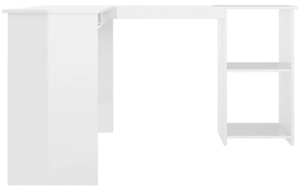 vidaXL Γραφείο Γωνιακό Γυαλιστερό Λευκό 120 x 140 x 75 εκ. Μοριοσανίδα