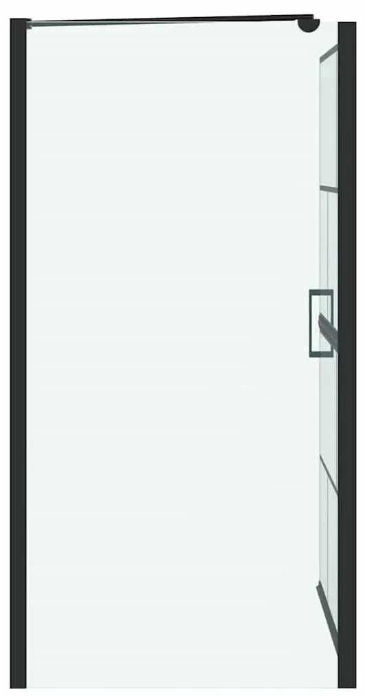 vidaXL Οθόνη ντους μπάνιου Μαύρο και Διαφανές 116 x 68 x 128 εκ.