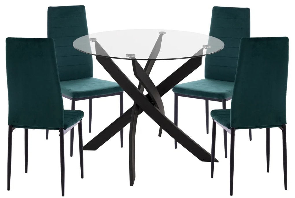 ΣΕΤ ΤΡΑΠΕΖΑΡΙΑΣ 5ΤΜΧ LADY HM21199.03 ΓΥΑΛΙ--ΜΕΤΑΛΛΟ ΣΕ ΜΑΥΡΟ &amp; ΒΕΛΟΥΔΟ ΚΥΠΑΡΙΣΣΙ