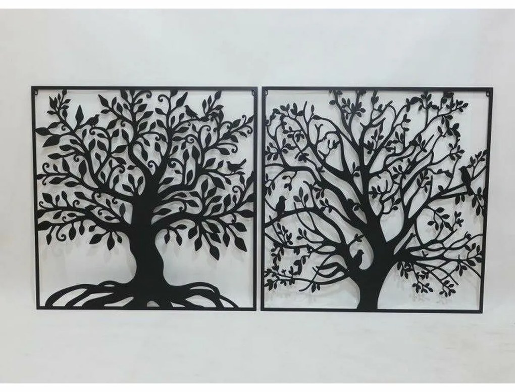 Διακόσμηση τοίχων DKD Home Decor Δέντρο Μέταλλο (98 x 1 x 98 cm) (x2)