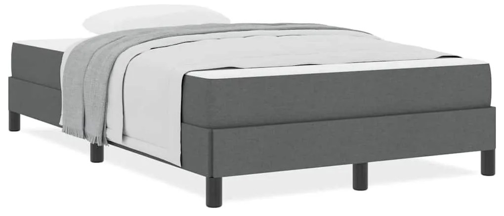 vidaXL Κρεβάτι με ελατήρια Άλλο Σκούρο γκρι 120 x 190 cm ύφασμα