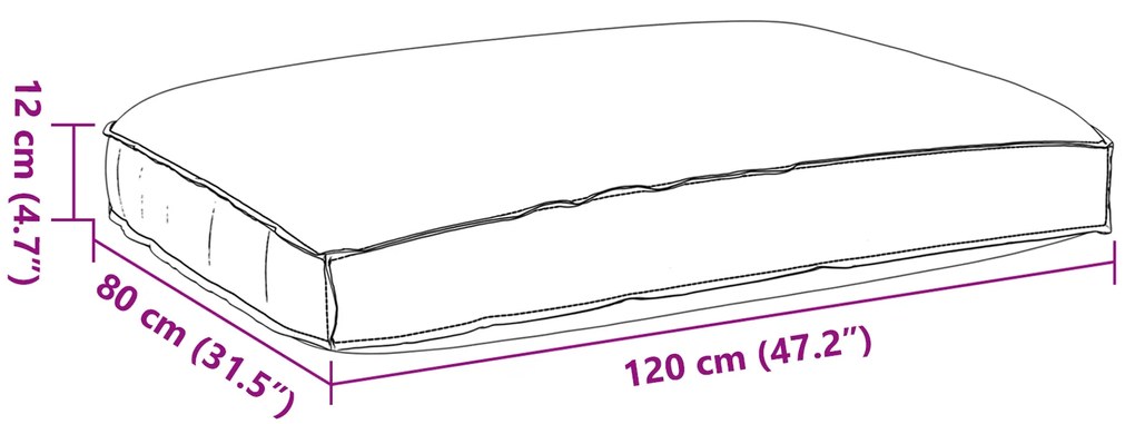 vidaXL Μαξιλάρι Παλέτας για Καθίσμα Γκρι 120x80x12 εκ. Πολυεστέρα