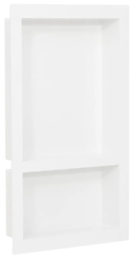 Ράφι Ντουζιέρας με 2 Τμήματα Γυαλιστερό Λευκό 41 x 69 x 9 εκ. 151398