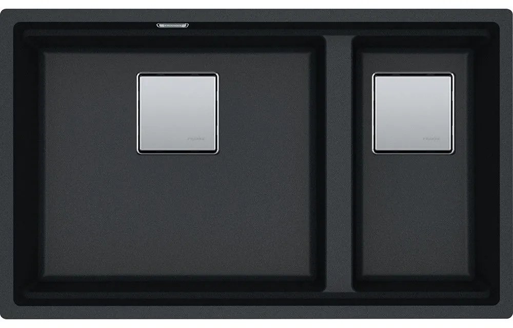 Franke Kubus 2 KNG 120 Matte Black Υποκαθήμενος Γρανιτένιος Νεροχύτης 80cm
