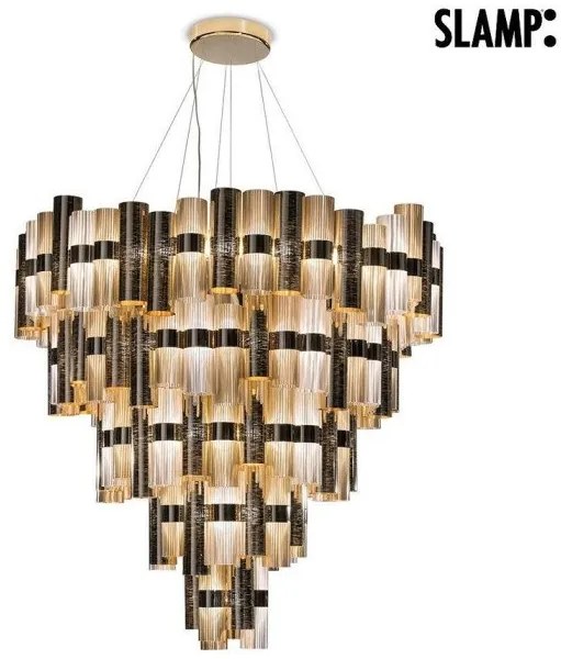Πολυέλαιος Κρεμαστό Φωτιστικό Οροφής LED 390W Dimmable La Lollona 5 Slamp-LALS5XLGLD06T00NMTEU-Χρυσό LALS5XLGLD06T00NMTEU