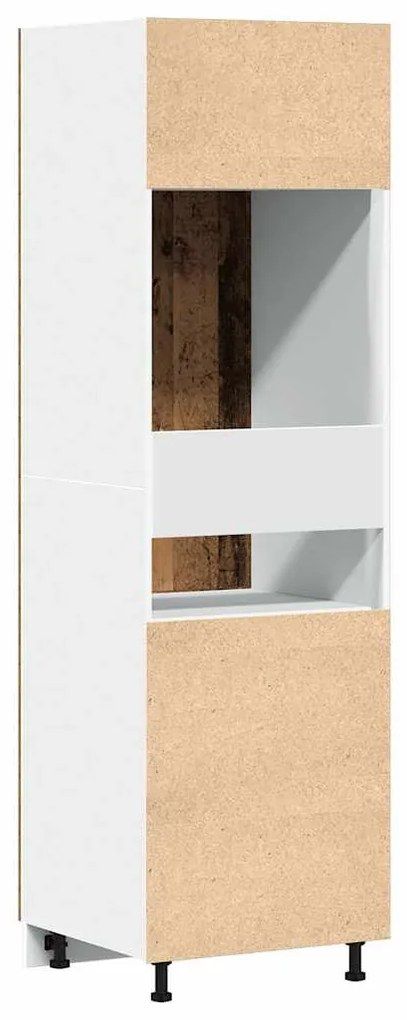 Ντουλάπι ψυγείου Παλιό ξύλο 60x57x207 cm Ξύλινο μηχανουργείο - Καφέ