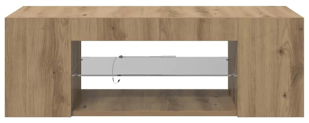 vidaXL Έπιπλο Τηλεόρασης με LED Αρτισιανή Δρυς 90x39x30 εκ Επεξ.Ξύλο
