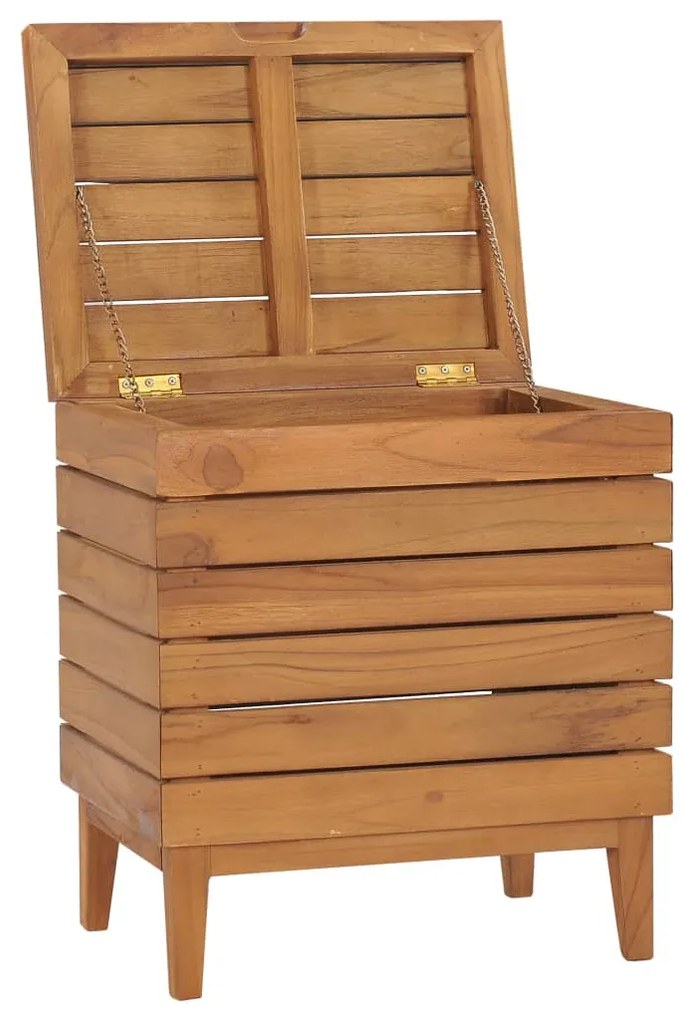 vidaXL Καλάθι Απλύτων 40 x 30 x 45 εκ. από Μασίφ Ξύλο Teak