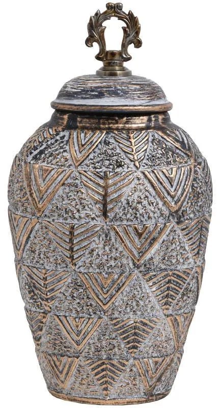 Βάζο 818683 373-121-634 20x15x40cm Grey-Gold Ceramic