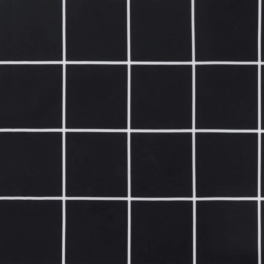 Μαξιλάρια Πάγκου Κήπου 2 τεμ. Μαύρο Καρό 200x50x7 εκ. Ύφασμα - Πολύχρωμο