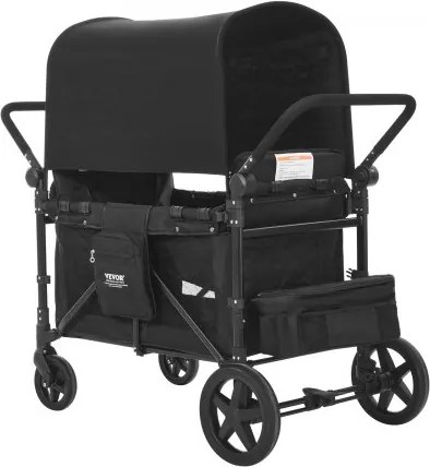 VEVOR Wagon Stroller for 4 Kids Push Pull Collapsible Stroller 330LBS Loading