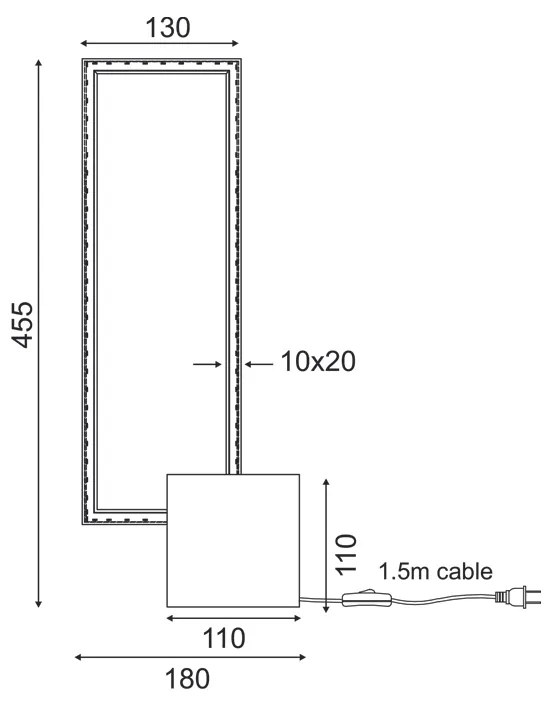 ΕΠΙΤΡΑΠΕΖΙΟ ΦΩΤΙΣΤΙΚΟ LED 12W 3000K 980LM AELIA ΜΑΥΡΟ ΜΕΤ/ΚΟ IP20 18X11XH46CM - 1.5W - 20W - PN30LEDTBK