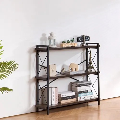 VEVOR Metal Bookshelf Rustic Bookshelf 3-Tier for Living room Bedroom &amp; Office