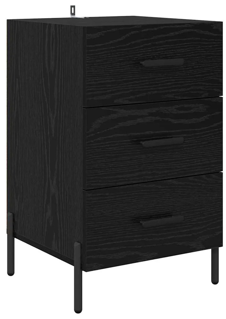 vidaXL Κομοδίνο Μαύρη Οξυά 40 x 40 x 66 εκ. Επεξεργασμένο ξύλο