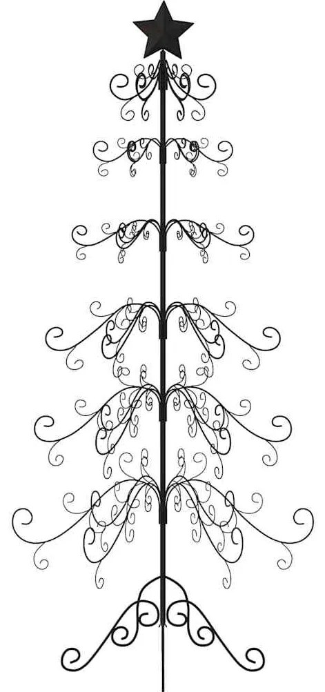 vidaXL Χριστουγεννιάτικο Δέντρο Διακοσμητικό Μαύρο 180 εκ.