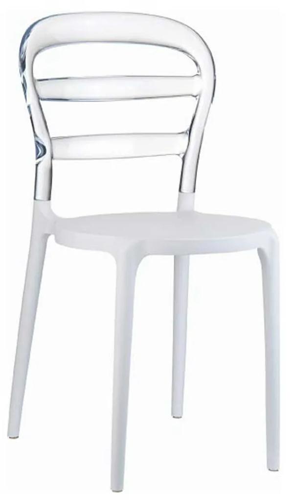 Καρέκλα Bibi White-Clear 32-0051  42X50X85cm Siesta PC,PP