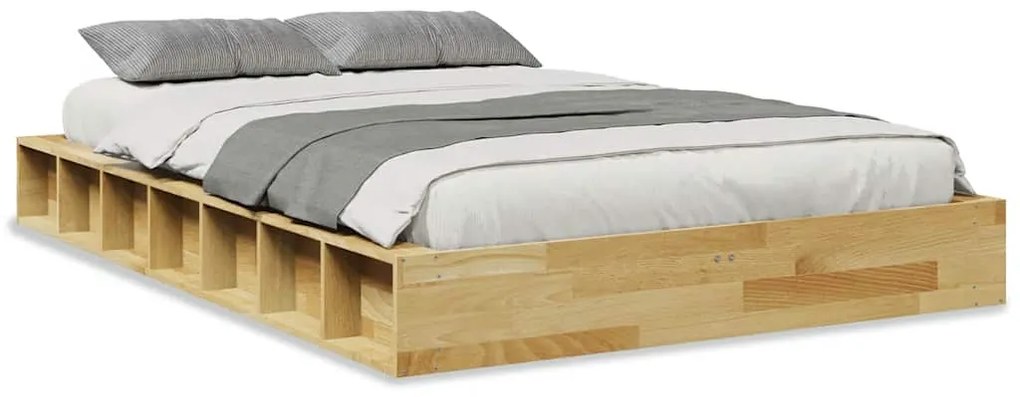 vidaXL Πλαίσιο κρεβατιού χωρίς στρώμα 120x200 cm μασίφ ξύλο δρυς