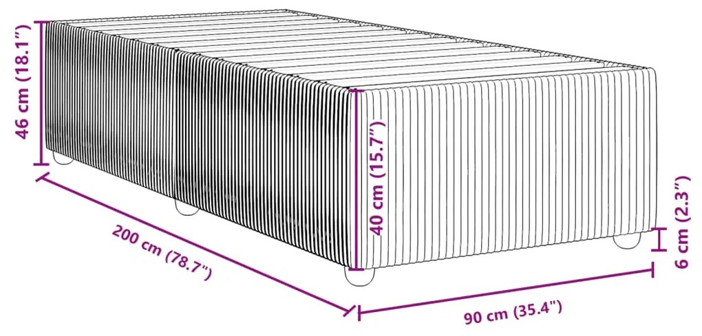 Σκελετός Κρεβατιού Χωρίς Στρώμα Αν. Γκρι 90x200 εκ.Υφασμάτινο 3284907