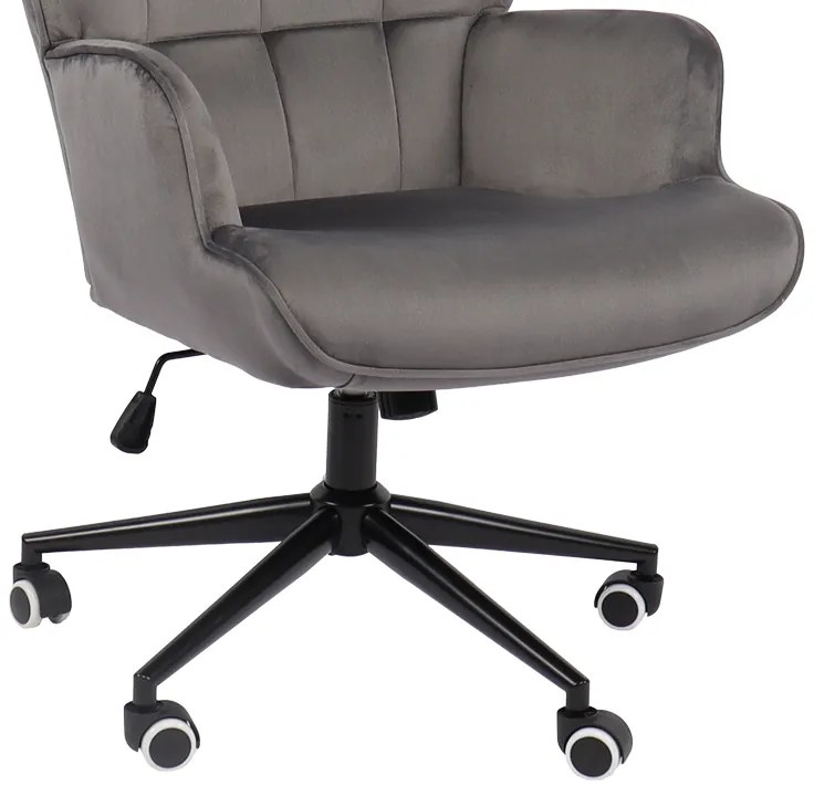 Καρέκλα γραφείου διευθυντή Lobima pakoworld περιστρεφόμενη ανθρακί βελούδο 71x68x104εκ