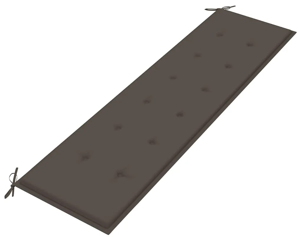 vidaXL Παγκάκι Κήπου 175 εκ. από Μασίφ Ξύλο Teak με Taupe Μαξιλάρι