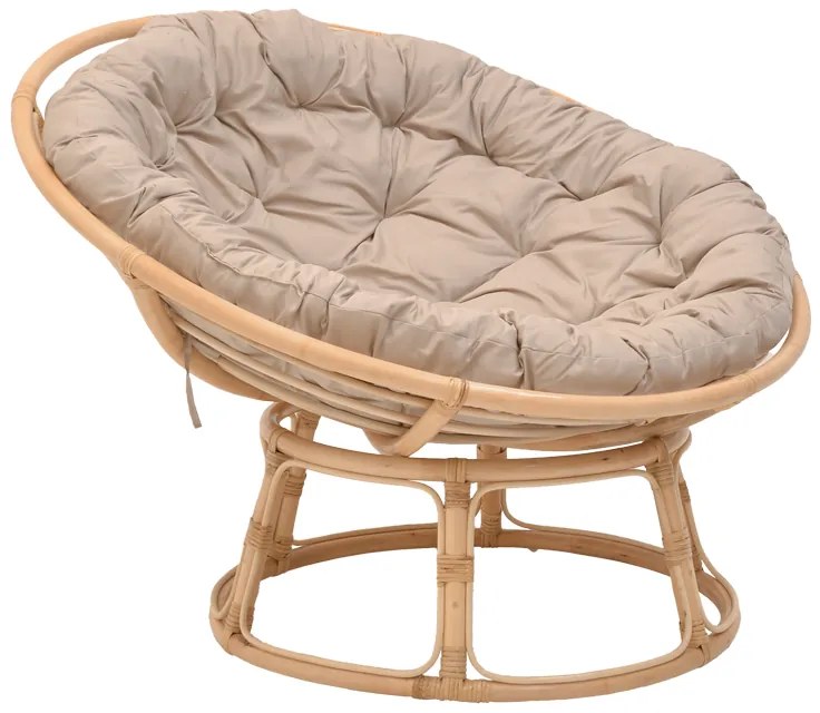 Intrahome Πολυθρόνα Servey Intrahome rattan σε φυσική απόχρωση-μπεζ μαξιλάρι Φ115x58εκ | SKU: INTRAPA-455111117