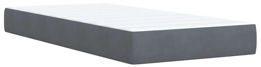 ΚΡΕΒΑΤΙ BOXSPRING ΜΕ ΣΤΡΩΜΑ ΣΚΟΥΡΟ ΓΚΡΙ 100X200 ΕΚ. ΒΕΛΟΥΔΙΝΟ 3288547