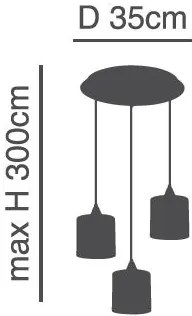 Φωτιστικό Οροφής SE21-BL-B10-BL3-SH2 ADEPT PENDANT Grey Shade Pendant+ - 51W - 100W - 77-9019