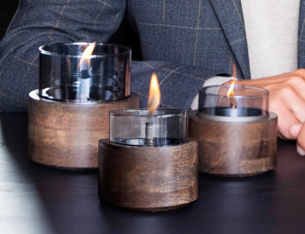 Επιτραπέζια Εστία Φωτιάς Lotus 12 Tenderflame με διάρκεια καύσης 9 - 10 ώρες, χωρητικότητα δεξαμενής 300ml και διαστάσεις 12x12.5cm - Mocha