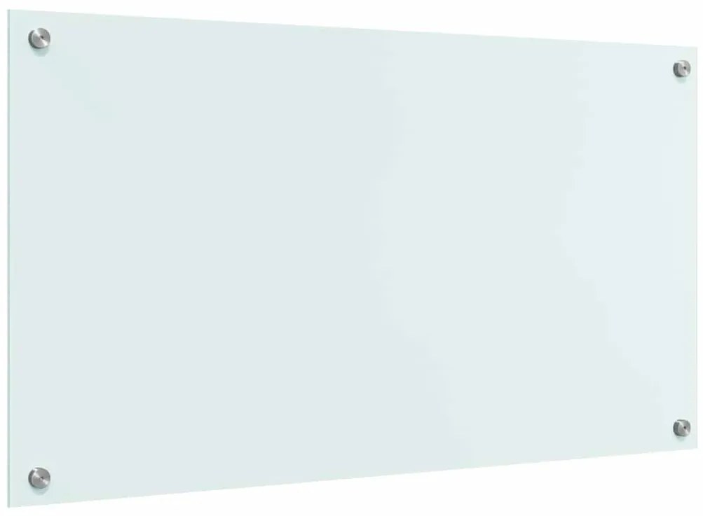 vidaXL Πίσω Πάνελ Κουζίνας Λευκό 90 x 50 cm σκληρυμένο γυαλί