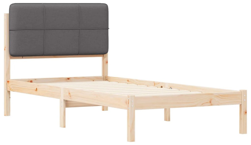 vidaXL Σκελετός Κρεβατιού με Επενδεδυμένο Κεφαλάρι Σκούρο Γκρι