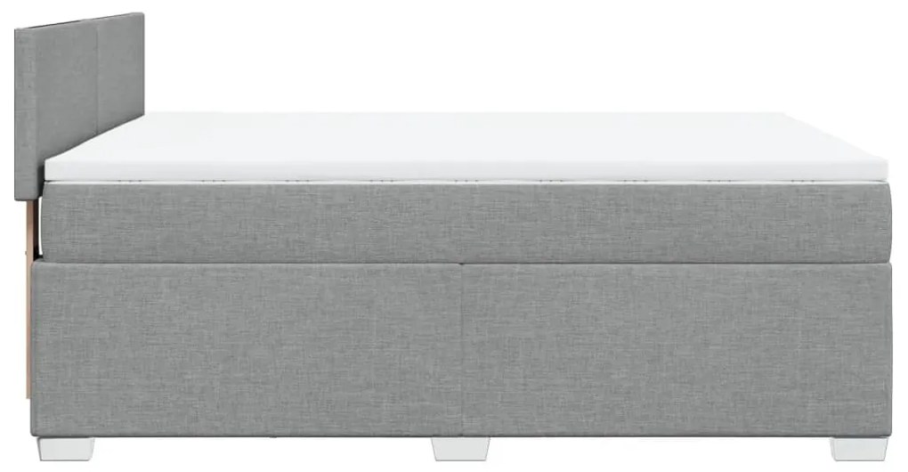 Κρεβάτι Boxspring με Στρώμα Αν. Πράσινο 160x200εκ Υφασμάτινο - Γκρι