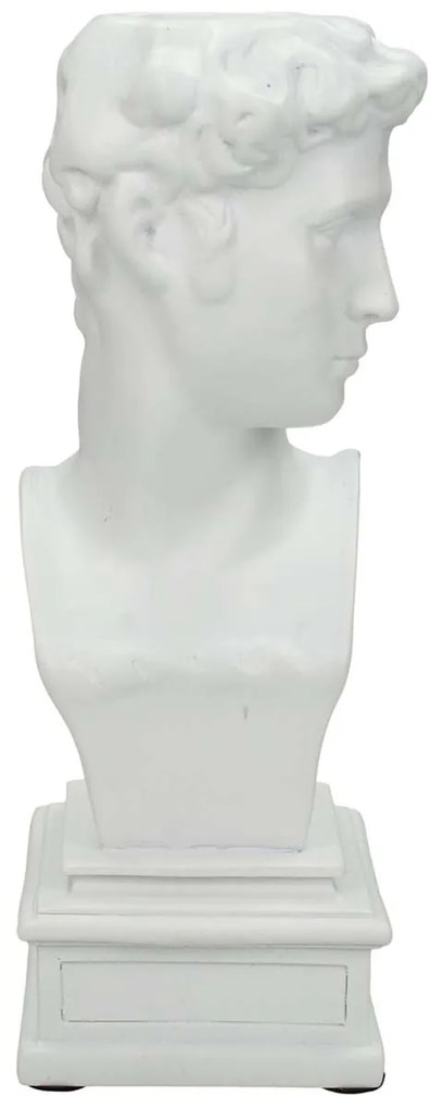JΚ Home Décor - Κηροπήγιο Πολυρεζίν Λευκό 8.8x8.5x21.5cm