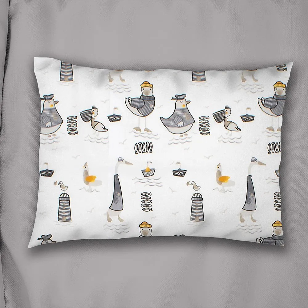 Μαξιλαροθήκη Παιδική Seabirds 578 White-Grey DimCol 35X45 35x45cm 100% Βαμβάκι