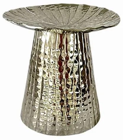 Κηροπήγιο Μεταλλικό Ασημί Φ18,5x19εκ. Art Et Lumiere 22022