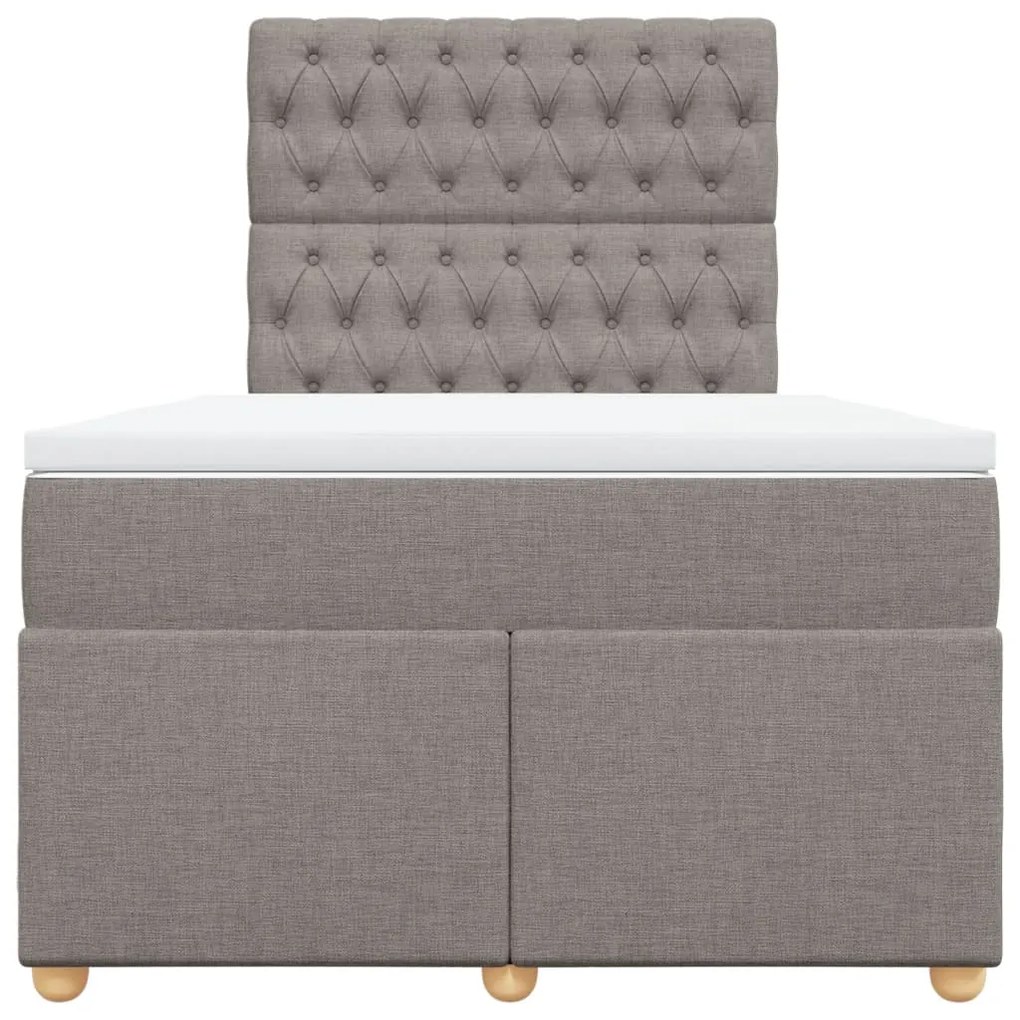 Κρεβάτι Boxspring με Στρώμα Taupe 120x190 εκ. Υφασμάτινο - Μπεζ-Γκρι