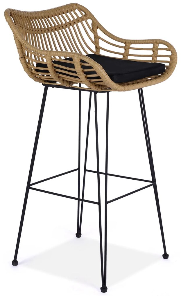 H105 bar stool, color: natural / black DIOMMI V-CH-H/105