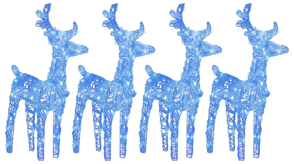 vidaXL Χριστουγεννιάτικοι Τάρανδοι 4 τεμ. 160 LED Μπλε Ακρυλικό