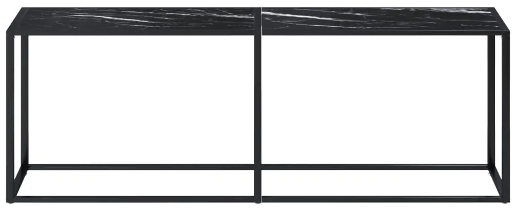 vidaXL Τραπέζι Κονσόλα Μαύρο Όψη Μαρμάρου 220x35x75,5 εκ. Ψημένο Γυαλί