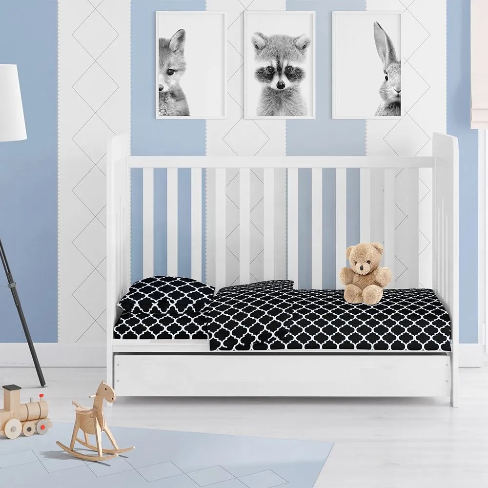 Σεντόνι Βρεφικό Windows 175 Dark Blue-White DimCol Λίκνου 80x110cm 100% Cotton