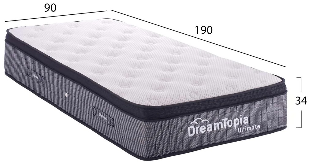 ΣΤΡΩΜΑ DREAMTOPIA, σειρά ULTIMATE HM661.90 POCKET SPRING ΜΕ ΑΝΩΣΤΡΩΜΑ 90X190εκ.