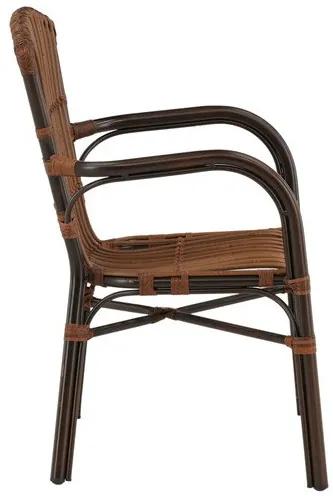 Καρέκλα εξωτερικού χώρου Dallas 3838, 90x55x63cm, Καφέ, Πλαστικό ψάθινο, Μέταλλο | Epipla1.gr