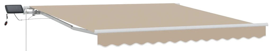 vidaXL Εγχειρίδια Ανασυρόμενη Τέντα με LED Μπεζ 350x250 εκ
