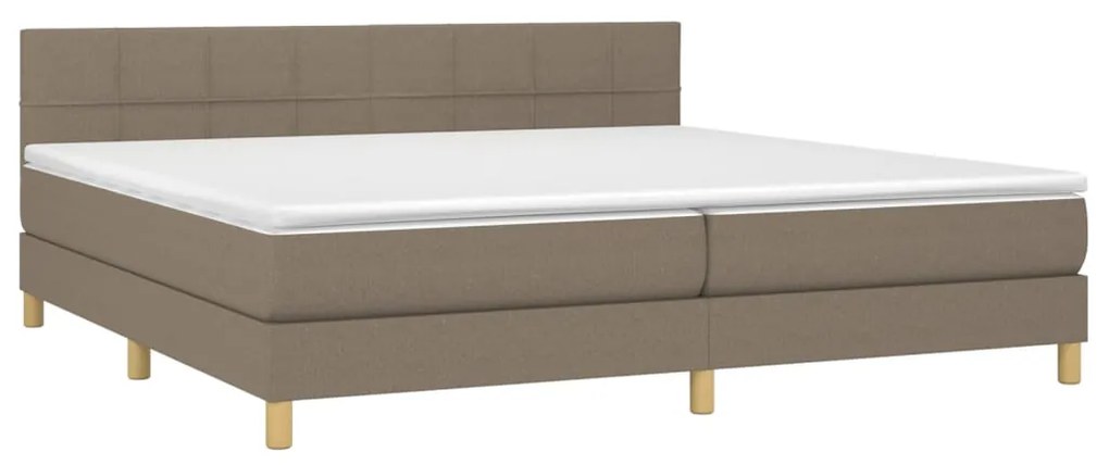 ΚΡΕΒΑΤΙ BOXSPRING ΜΕ ΣΤΡΩΜΑ &amp; LED TAUPE 200X200 ΕΚ. ΥΦΑΣΜΑΤΙΝΟ 3133745