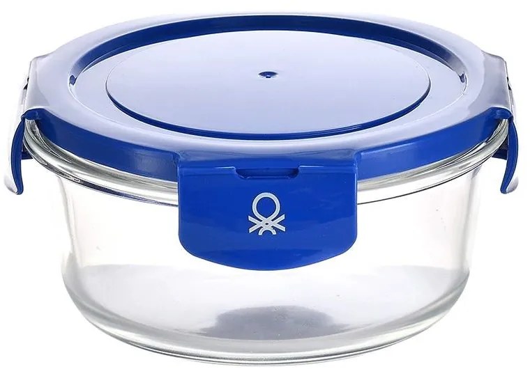 Φαγητοδοχείο Στρογγυλό Rainbow 20.21.0714 570ml Clear-Blue Benetton Plastic, Glass